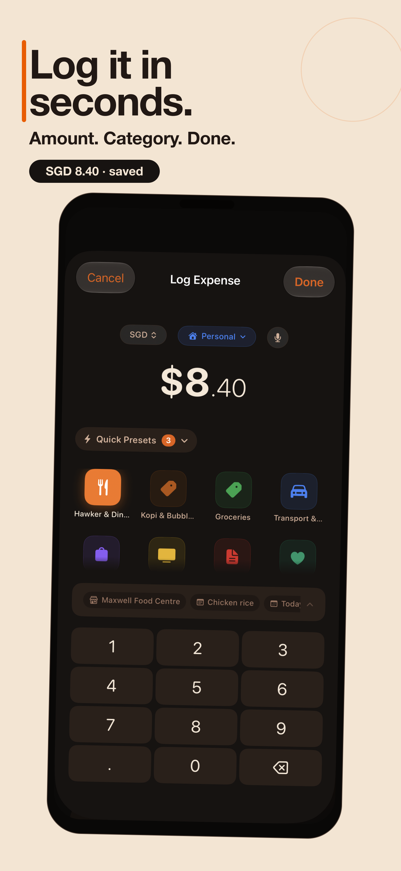Daytab — log it in seconds